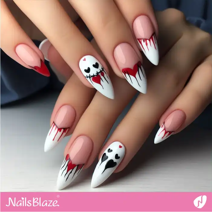 Bloody French Manicure for Valentine's Day | Valentine Nails - NB2171